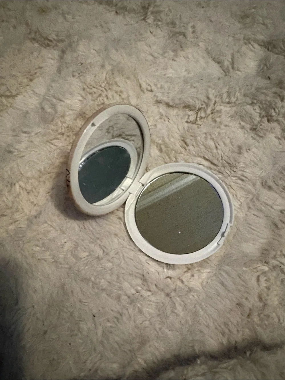 Compact Mirror - White Travel Makeup Mirror